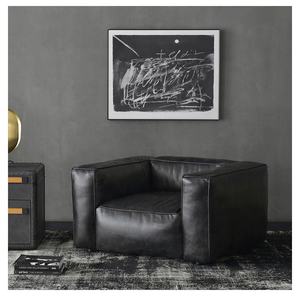 रेट्रो शैली उच्च अंत डिजाइन क्लासिक ग्रे विस्तृत सीट यूरोपीय चमड़े के सोफे - Product Image 2