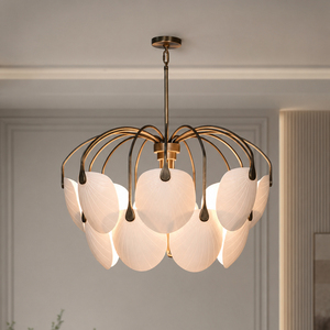 Factory Direct White Ceramic Leaf Chandelier Custom <b>Modern</b> Vintage Hanging <b>Ceiling</b> <b>Light</b> for Dining Room Living Room Project - Product Image 1