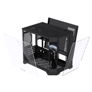 Lovingcool nuevo estilo Oversize 9,16 pulgadas pantalla LCD Mid <span class=keywords><strong>Tower</strong></span> Gaming Micro ATX <span class=keywords><strong>Mini</strong></span> <span class=keywords><strong>ITX</strong></span> ordenador PC funda soporte ARGB ventiladores de refrigeración - Product Image 4