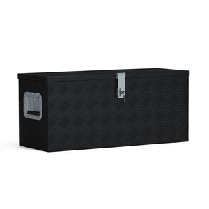 Trapezoid Aluminum Tool <b>Box</b> 27.6x9.4x16.5 Inches <b>Lockable</b> Waterproof Garage Storage - Product Image 1