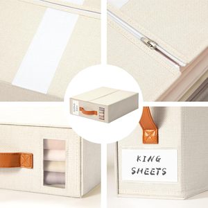 Organizador de Ropa y Sábanas Plegable Cuadrado de Diseño Moderno con Ventana Circular para Etiquetas, Juego de Sábanas - Product Image 6