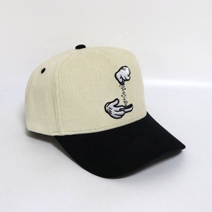 Il nuovo prodotto consiglia il classico tessuto in velluto a coste bicolore di alta qualità cappello Vintage stile Street cappellini da Baseball ricamati personalizzati - Product Image 2