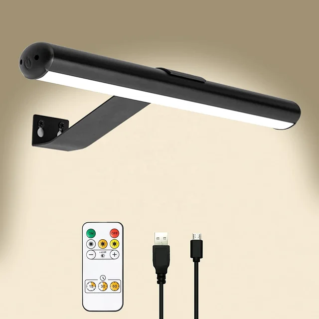 Rechargeable LED Picture Light Battery-Operated Dimmable Wall Sconce Lamp with Remote Control for Living Room