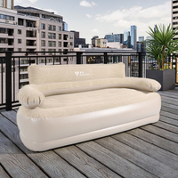 Canapé gonflable d'angle moderne une place avec pompe électrique intégrée, en PVC, garantie, confort optimal, doux, pour usage extérieur