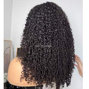 Nuovo arrivo parrucche mezze ricci <span class=keywords><strong>Afro</strong></span> crespi personalizzate da <span class=keywords><strong>donna</strong></span> capelli umani grezzi vergini 200% densità naturale <span class=keywords><strong>Afro</strong></span> riccioli mezza <span class=keywords><strong>parrucca</strong></span> - Product Image 5