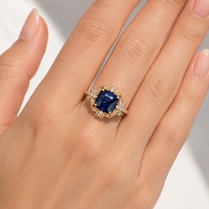 Anello di Fidanzamento Creativo con Gemma Blu per Donne, Elegante Gioiello da Dito alla Moda - Product Image 2