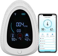 Controlador de gas de calidad del aire portátil 0-1000ppm co detector alarma batería Tuya WiFi detector de monóxido de carbono para co detector