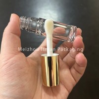 ISMAN Vente en gros Tube de brillant à lèvres rond 6ml avec capuchon Gun Metal Gold Rose Gold, applicateur à grande brosse, flacon pour huile à lèvres et correcteur, logo personnalisé