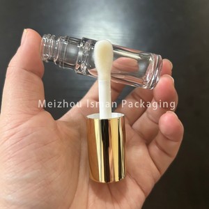 ISMAN Vente en gros Tube de brillant à lèvres rond 6ml avec capuchon Gun Metal Gold Rose Gold, applicateur à grande brosse, flacon pour huile à lèvres et correcteur, logo personnalisé - Product Image 6