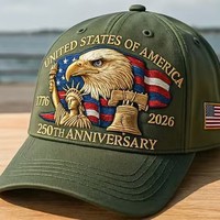 Gorra de Béisbol Bordada Estilo Europeo Americano, 250.º Aniversario, Gorra Trucker, Protección Solar, Algodón