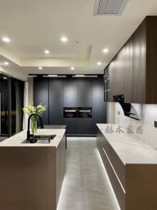 Luxury <b>Light</b> Gold High Glossy Lacquer Kitchen <b>Cabinets</b> with Handle Home Storage Sales - Product Image 3