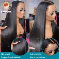 Vente en gros de cheveux humains vierges indiens naturels 180% de densité perruque de cheveux humains Hd dentelle frontale transparente perruques de cheveux humains à dentelle frontale