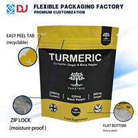 Sachet d'emballage plastique recyclable haute barrière pour capsules de vitamines, sachet d'emballage autoportant avec fermeture éclair réutilisable