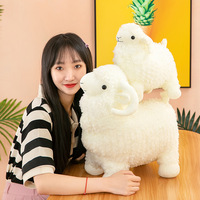 Vente en gros de chèvre en peluche douce de 14 pouces, mini animal en peluche mignon, mouton, chèvre blanche en peluche douce, chèvre en peluche