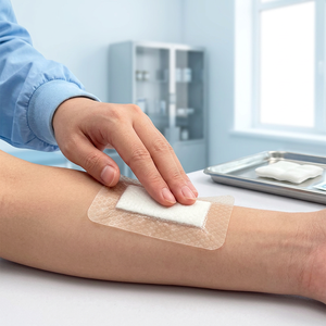 Cerotto in Schiuma di Silicone Autoadesivo Impermeabile ad Alta Assorbenza, Sterile EO, Certificato ISO13485, con Bordo - Product Image 1