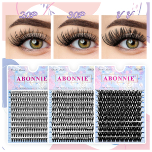 Abonnie 20D 30D 50D Precortado Segmentado Cluster DIY Lash Matte Black Vegan Silk Cluster Lashes Kit <span class=keywords><strong>Soft</strong></span> Lash Clusters - Product Image 6
