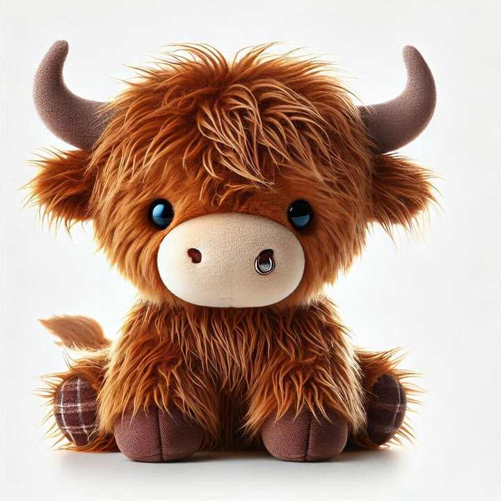 BRTNUP Highland Cow Plush Stuffed Animal - Soft 9" Cow Toy For Decoration, Cuddling & Stress Relief