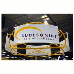 Overhead Circular Hanging <b>Banner</b> EXHIBITION Brand Logo Promotion Ceiling Hanging <b>Banner</b> Portable Trade Show Stand - Product Image 1