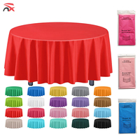 En promotion : Nappe jetable extensible ronde en plastique de 84 pouces, couleur unie, pour bar à cocktails et fêtes