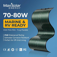 Module solaire flexible CIGS personnalisé 80W Maxsolar OEM, panneau ultra-fin pliable pour l'installation de kits solaires