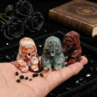 Statuette de Grim Reaper en cristal naturel sculptée à la main, déesse de la mort, pour décoration gothique d'Halloween, cadeau en gros