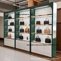 Vitrine de magasin de centre commercial, salle d'exposition, meuble de présentation de sacs autoportant, pré-assemblé, personnalisable, laqué, style luxe léger