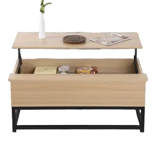 नई शैली लिफ्ट शीर्ष कॉफी टेबल के साथ छिपा डिब्बे भंडारण शेल्फ, कमरे में रहने वाले बढ़ती टेबलटॉप खाने की मेज