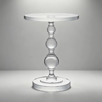 Yaoming Table basse convertible moderne en acrylique transparent avec piédestal en forme de boule pour salon meubles de maison