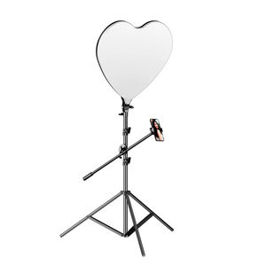 Lumière de diffusion en direct de 18 pouces en forme de coeur Love Full Screen Dimmable Beauty Fill Light avec <span class=keywords><strong>t</strong></span>élécommande pour <span class=keywords><strong>Youtube</strong></span> Video Photo Studio - Product Image 2