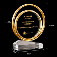 Or argent bronze Métal Cercles Cristal trophée Récompenses MH-NJ0228