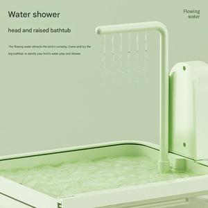 Perchoir de douche électrique automatique pour oiseaux grand système de pompe sûr Cage de bain d'oiseaux pour perroquets calopsittes perruches baignoire - Product Image 5