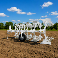 Charrue réversible hydraulique à 5 socs montée sur tracteur, cultivateur agricole