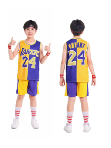 ชุดบาสเก็ตบอลเด็กขายส่งจากโรงงาน แห้งเร็ว สไตล์เรโทร ระบายอากาศได้ดี รุ่นเยาวชน โจไคส์ ดอนไคส์ - Product Image 3