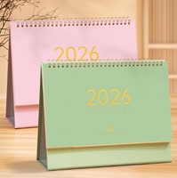 Calendrier de table en bois Morandi 2026 Décoration de bureau avec horloge et cadre photo pour étudiants