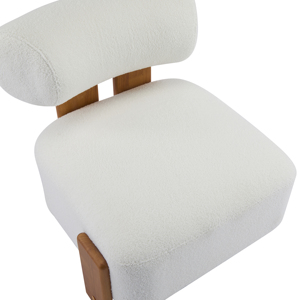 Sillón Moderno Acolchado con Estructura de Madera Maciza y Respaldo Enrollado, Tapicería Suave y Duradera para el Hogar, Oficina, Sala de Estar - Product Image 4