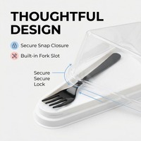 Nouvelle conception de boîte à gâteau triangulaire transparente avec fourchettes, contenants pour tranches de gâteau triangulaires, boîtes à gâteau pour cheesecake, mini-tarte, boîte à gâteau