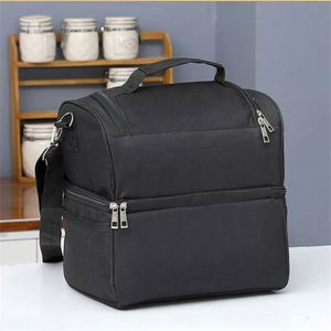Large Oxford Cloth Thermal <b>Insulated</b> <b>Lunch</b> <b>Box</b> Bag Women Kids Picnic Pouch Food Container Portable Bag with Shoulder Strap - Product Image 4