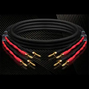 כבל רמקול מצופה זהב נחושת טהורה OFC טהורה במיוחד עם מחבר בננה לנגן DVD ומסך עם מעטפת PVC - Product Image 1