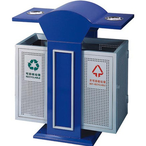 Contenedor de Basura de Acero para Exteriores, Lámina Galvanizada, 80x40x970mm, Contenedor de Reciclaje y Clasificación de Residuos - Product Image 1