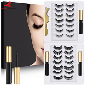 Cils magnétiques 10 paires, faux cils, eye-liner magnétique, kit d'aspect naturel, pinces, réutilisables, sans colle, GZ RTS, commande en gros mixte - Product Image 1