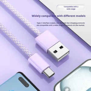 USB a to <strong>C</strong> <strong>Type</strong>-<strong>C</strong> 3A Fast Charging Nylon Data <strong>Cable</strong> - Product Image 4