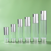 Fantaisie 15ml 30ml 50ml 80ml 100ml 120ml Argent Airless Pompe Bouteille Vide 0.5oz 1oz 4oz Cosmétique Crème Bouteilles En Plastique (PAB10)