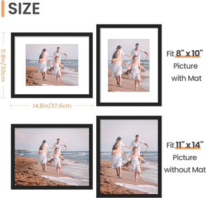 Winfeier A4 & A3 <span class=keywords><strong>Cadre</strong></span> d'affiche pour photos 6x8 Cadres photo en <span class=keywords><strong>bois</strong></span> noir - Product Image 4