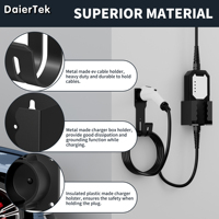 Supports de câble de charge pour véhicule électrique en métal noir à montage mural, état neuf, compatible avec le chargeur J1772