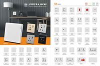 CNBW Prise de sécurité en gros de haute qualité norme britannique Prise murale à 5 broches électrique 220V-250V prise d'interrupteur multi-prises avec néon