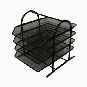 Organisateur de bureau à 4 niveaux en métal grillagé pour documents - Product Image 2