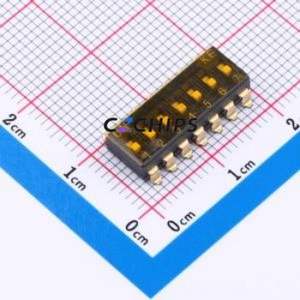 2.54-7P TPPT DIP Switch SMD Switch Flat Toggle, Groove Type Single Pole Single Throw 7 Gull Wing Type - Product Image 1