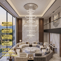 Lustre suspendu en cristal LED sur mesure pour la décoration intérieure, hall d'hôtel, villa, escalier