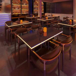 Ensemble de mobilier de bar moderne lumineux pour discothèque, <span class=keywords><strong>table</strong></span> et chaises de cocktail personnalisables, idéal pour la maison, le restaurant, la salle à manger ou le jardin. - Product Image 2