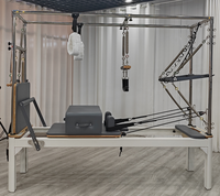 Table de Pilates Professionnelle 3-en-1 avec Rail Fixe, Reformer et Trapèze – Équipement Multifonctionnel pour Studio de Pilates